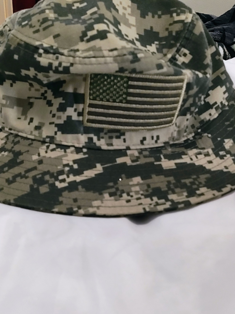 Digital Camo Bucket Hat with USA Patch - Green